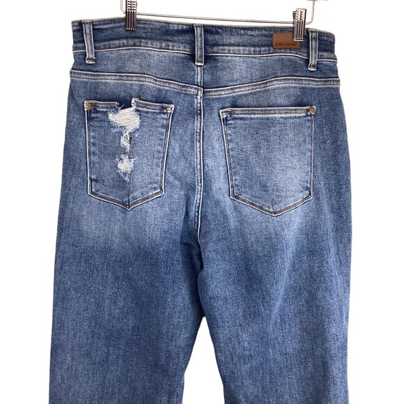Judy Blue Womens Jeans Size 14W‎ Distressed Straight Fit Denim Cotton Blend - Picture 6 of 10